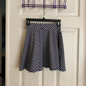 SO blue and white striped skater skirt junior’s small